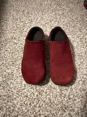 LL Bean Maroon Suede Slip-On Shoes